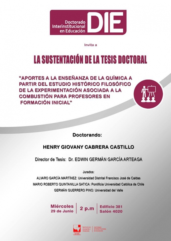 Sustentaci&oacute;n de tesis doctoral en ense&ntilde;anza de las ciencias